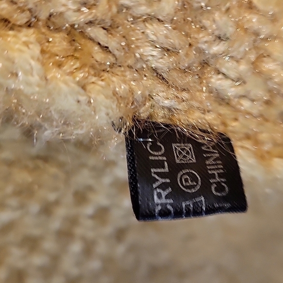 Vtg Camel Brown Shaggy Eyelash Knit One Button Sweater Waistcoat Vest - Picture 11 of 11